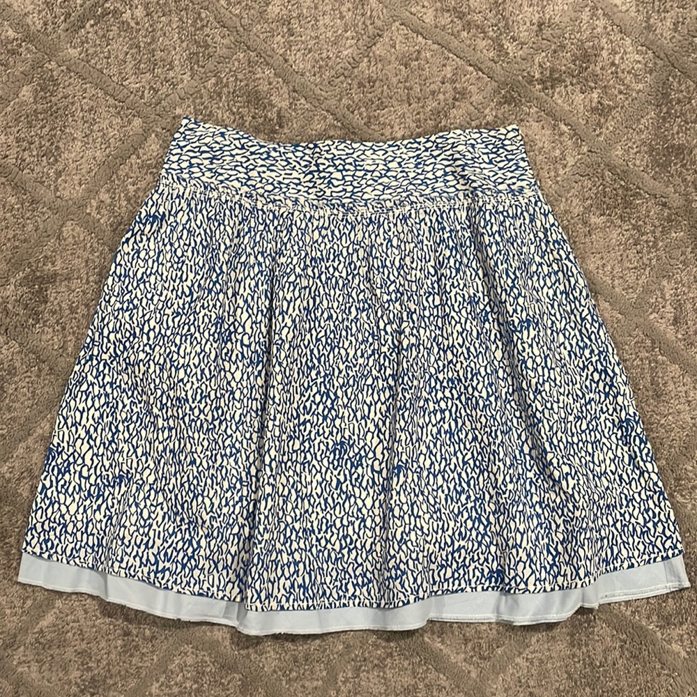 Layered tiered raw hem a-line fully lined lightweight cotton skirt